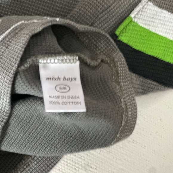 Designer Mish Boys Gray Waffle Knit Shirt with Star Accents - Picture 6 of 8